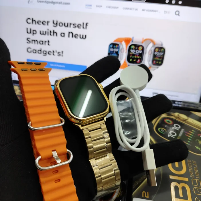 S9 Ultra 2 Gold Edition Smartwatch With 2 Strap's - Image 10