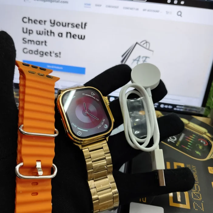 S9 Ultra 2 Gold Edition Smartwatch With 2 Strap's - Image 11